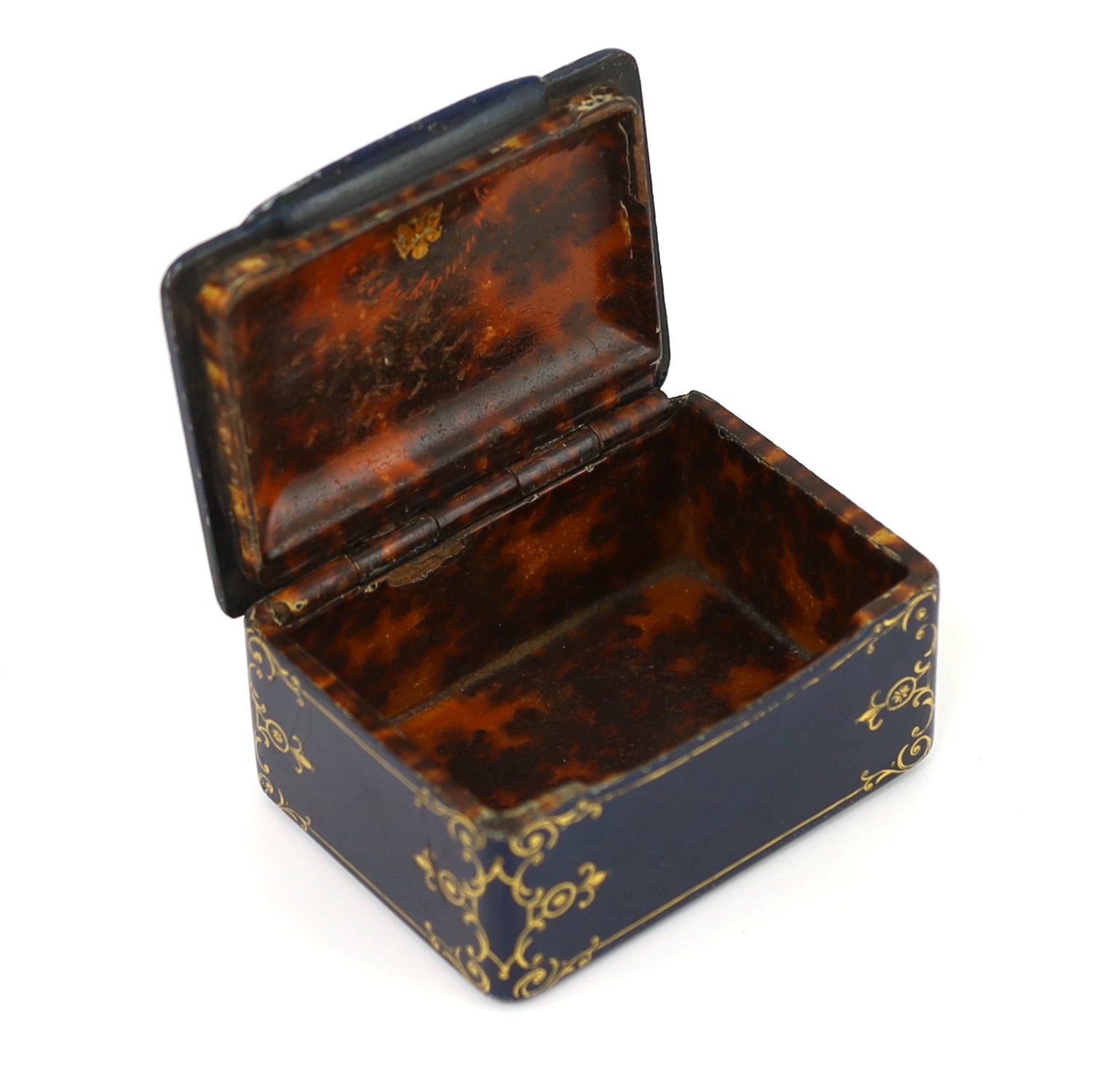 A Russian lacquer Catherine II portrait snuff box, by Lukutin, c.1840